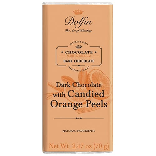 Dolfin Chocolate Bar • Dark with  Orange Peel