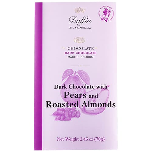 Dolfin Chocolate Bar • Dark with  Pear & Roasted Almond