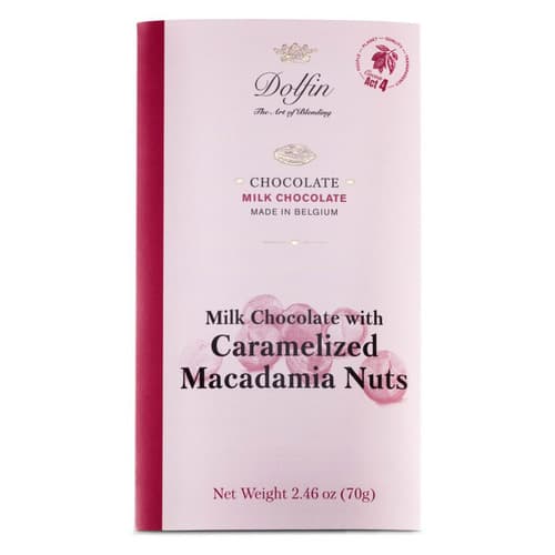 Dolfin Chocolate Bar • Milk with  Caramalized Macadamia Nuts