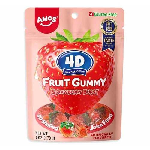 Amos 4d Gummy Juicy Burst Candy • Strawberry