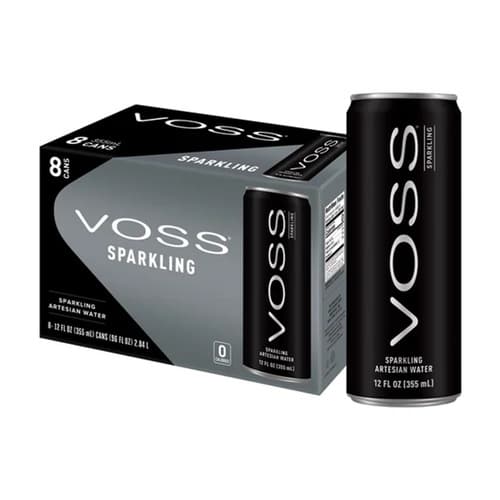 Voss Sparkling Water. 355 Ml Cans