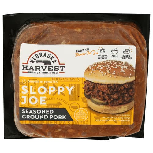 Nebraska Harvest Sloppy Joe Pork Frozen Ground Beef