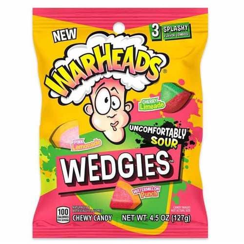 Warheads Sour Wedgies Candy In Bag