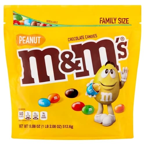 M&m's Peanut Family Size Stand Up Pouch