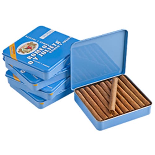 Romeo Y Julieta Mini Mild Blue Cigarillos Box Of Five Tin 20pk