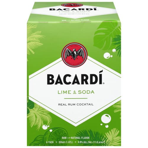 Bacardi Cocktails • Lime & Soda 4pk-355ml