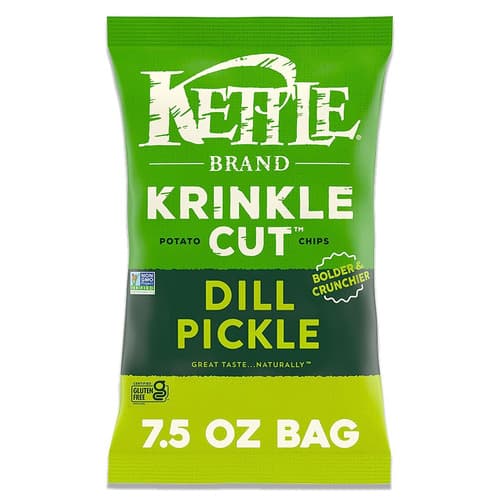 Kettle Potato Chips • Dill Pickle Krinkle Cut