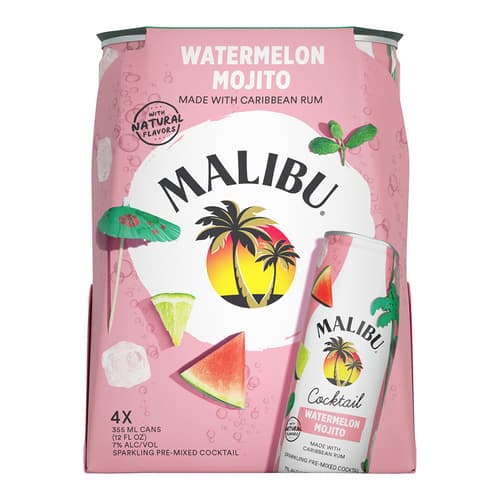 Malibu Cocktails • Watermelon Mojito 4pk-12oz