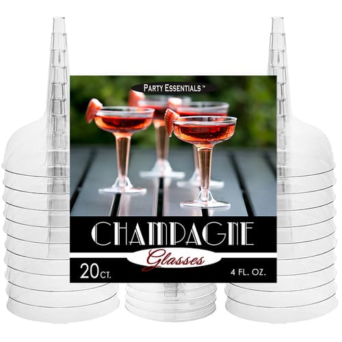 Party Ess • Champagne Glass Plastic 2 Pc 4 oz
