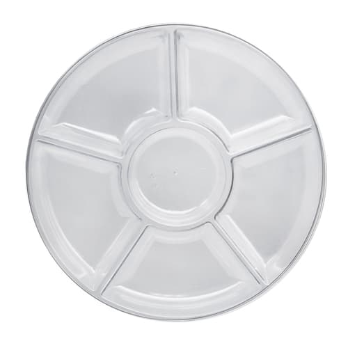 Party Essentials • Tray 6 Sections Clear Round