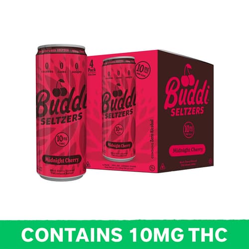 Midnight Cherry Seltzer 10mg Delta 9 4pk Can