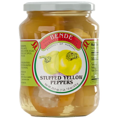 Bende Hungarian Peppers In Jar • Yellow Stuffed