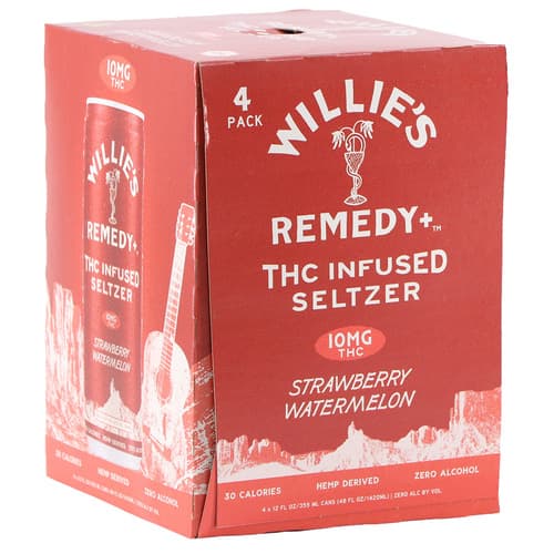 Willie's Remedy Strawberry Watermelon 10mg Delta 9 • 4pk Can