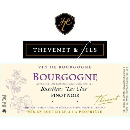Thevenet & Fils Bussieres Les Clos Bourgogne Rouge Pinot Noir