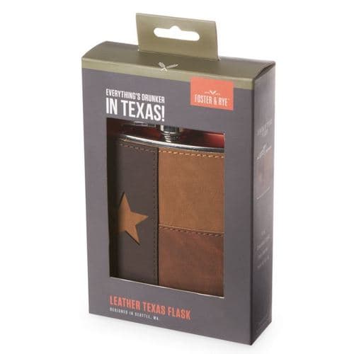 True Flask • Texas Lonestar Faux Leather & Ss