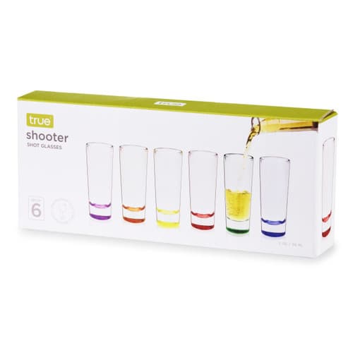 True 2 oz Neon Shooter Shot Glasses Set