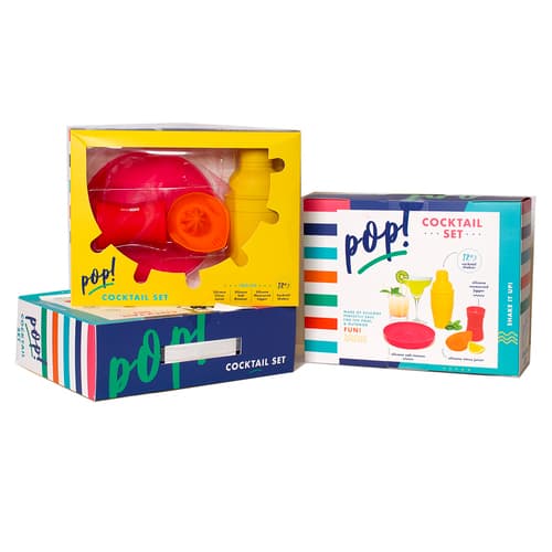 Silver One Beach Cocktail Shaker Set Rimmer Jigger