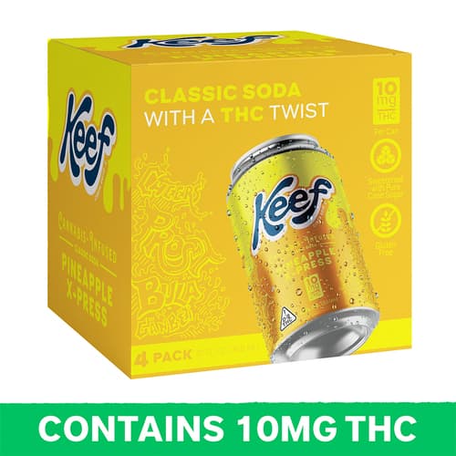 Keef Pineapple X-press Soda 10mg Delta 9 • 4pk Can