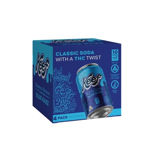Keef Blue Razz Classic Soda 10mg Delta 9 • 4pk Can
