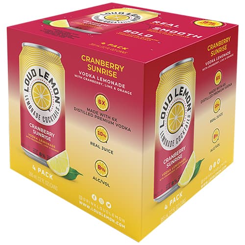 Loud Lemon Cocktails • Cranberry Sunrise 4pk-12oz