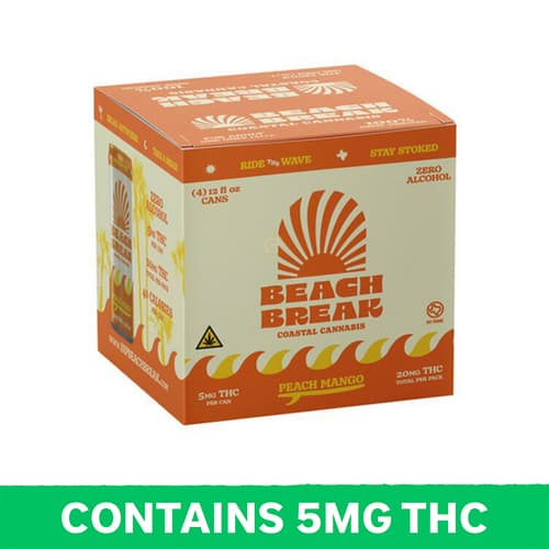 Peach Mango Seltzer 5mg Delta 9 4pk Can