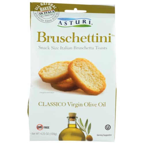 Asturi Classico Bruschettini Virgin Olive Oil Snack Size Italian Toasts