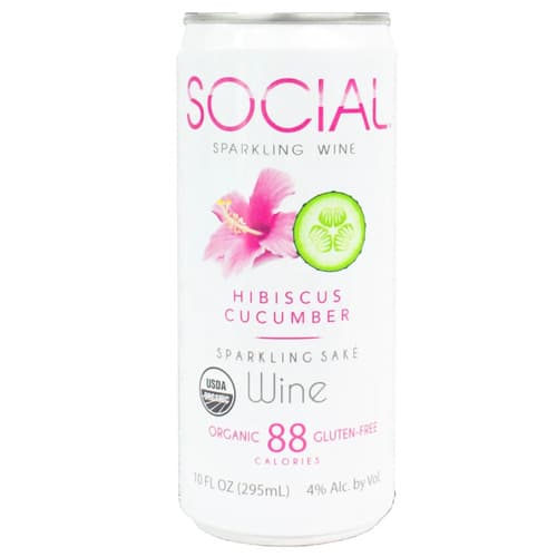 Social Sparkling Hibiscus Cucumber Can