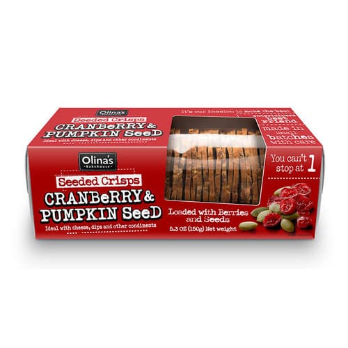 Olina's Seeded Crisps • Cranberry Pumpkin