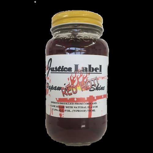 Justice Label Papaw's Red Hot Shine