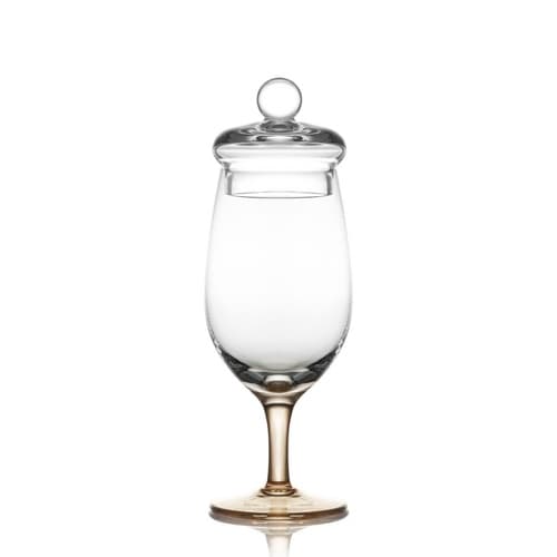 Amber Glass • Whiskey & Bourbon Taper Stem with Lid