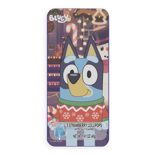 Holiday • Bluey Holiday Tin With Shaped Lollipops (5ct)