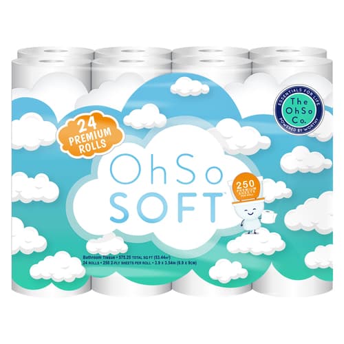Ohso Soft 24pk 2-ply Premium Bathroom Tissue