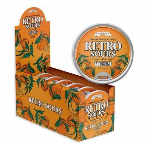 Retro Sours Candy In Tin • Tangerine