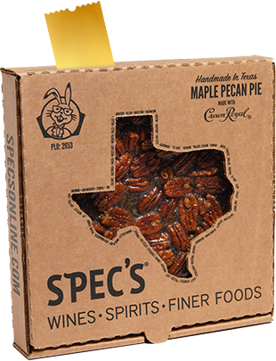 Spec's maple pecan pie box with a golden ticket