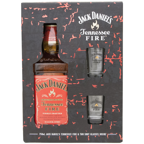Jack Daniels Tennessee Fire with Glass